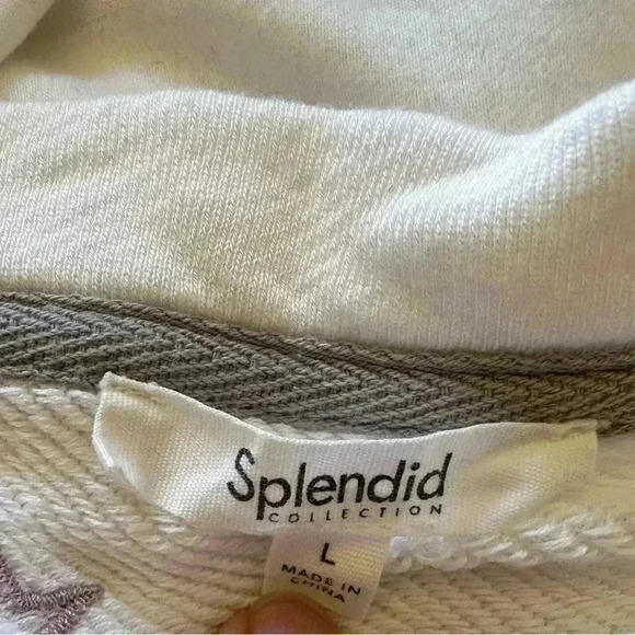 White Splendid Embroidered French Terry Sweatshirt - Picture 3 of 4